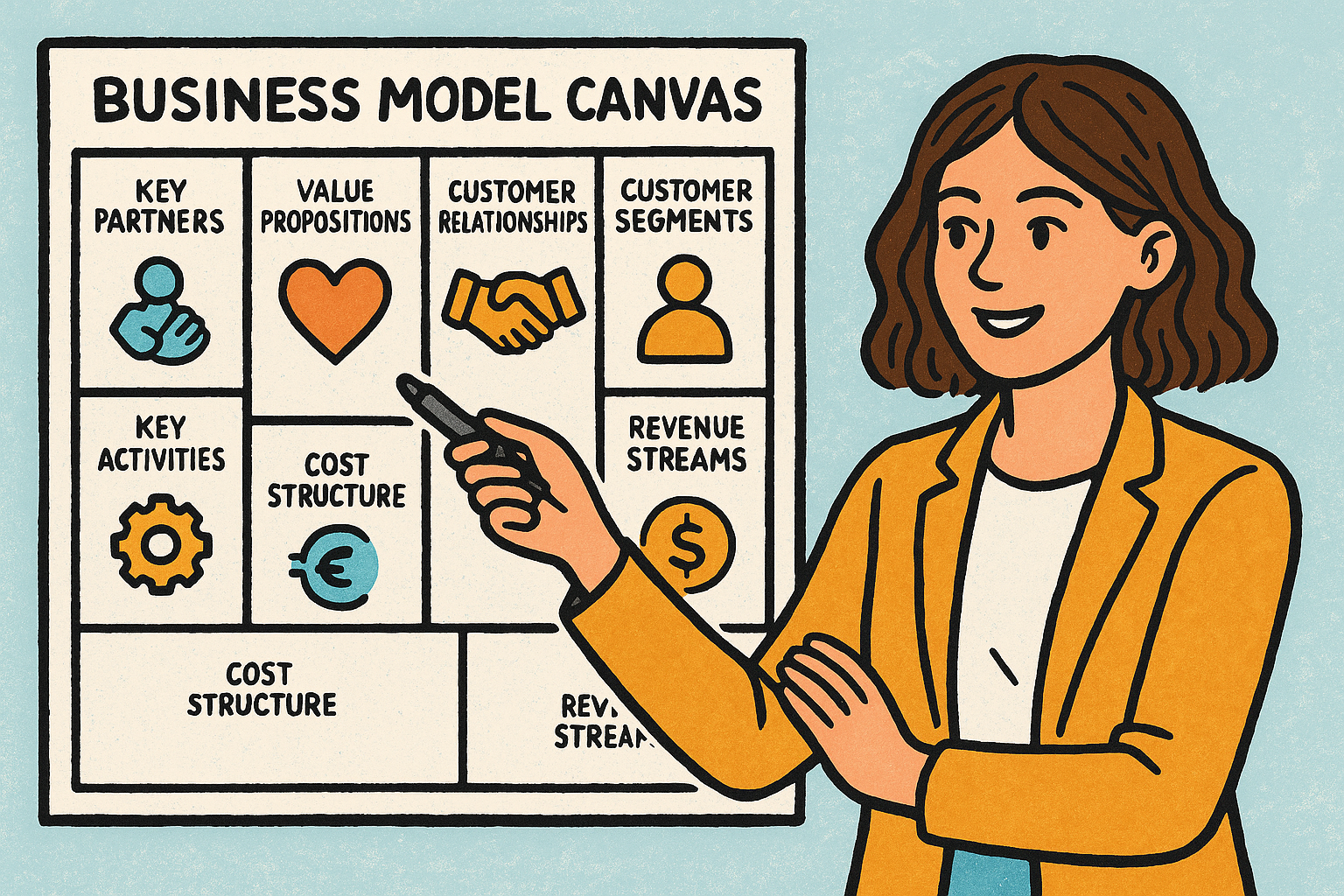 Titelbild für Business Model Canvas: Dein Geschäftsmodell auf einer Seite – klar, praktisch, wirkungsvoll